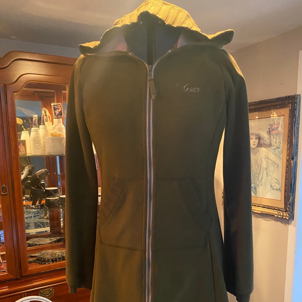 Green Gsus Industries long hooded sweater